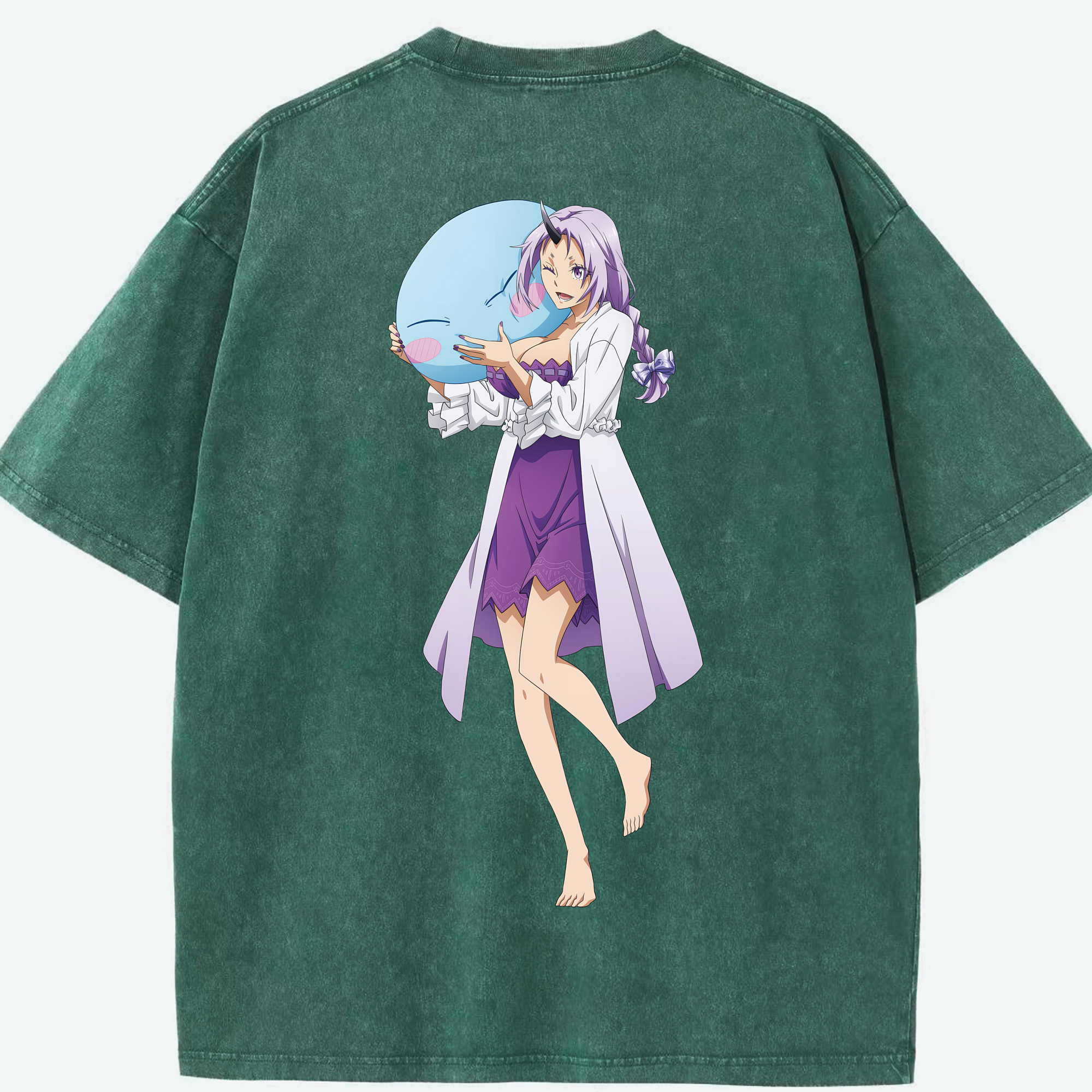 （画像用） 転スラ Regarding Reincarnated to Slime 綿100% ヴィンテージ風 半袖Tシャツ（背面プリント）